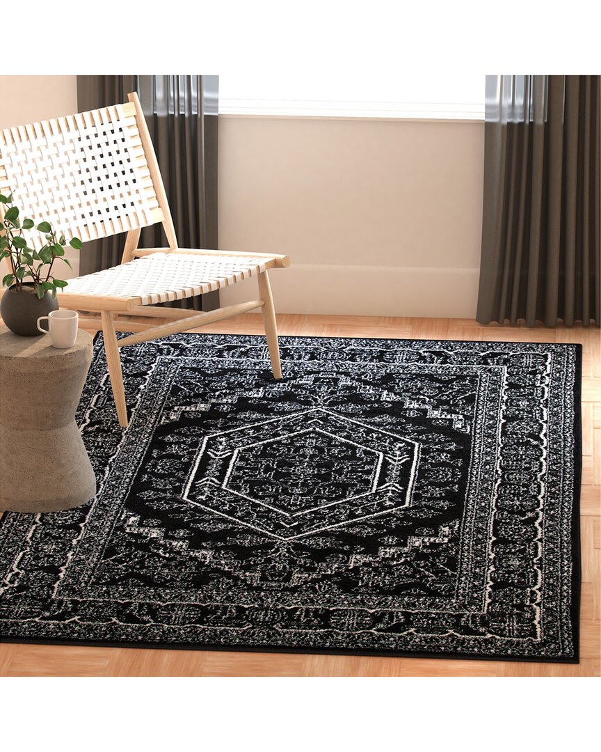 Safavieh Adirondack Borealis Power Loomed Rug Black / Ivory In Black
