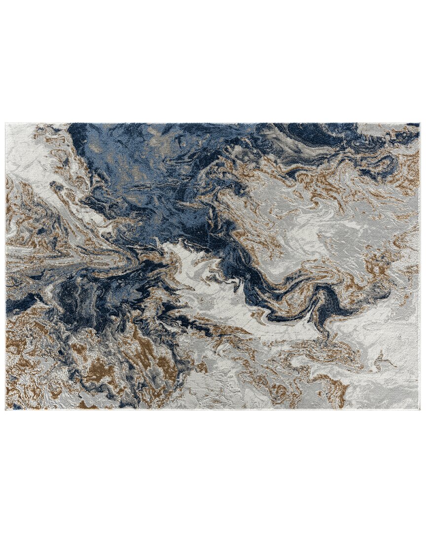 Luxe Weavers Discontinued  Marble Rug In Blue