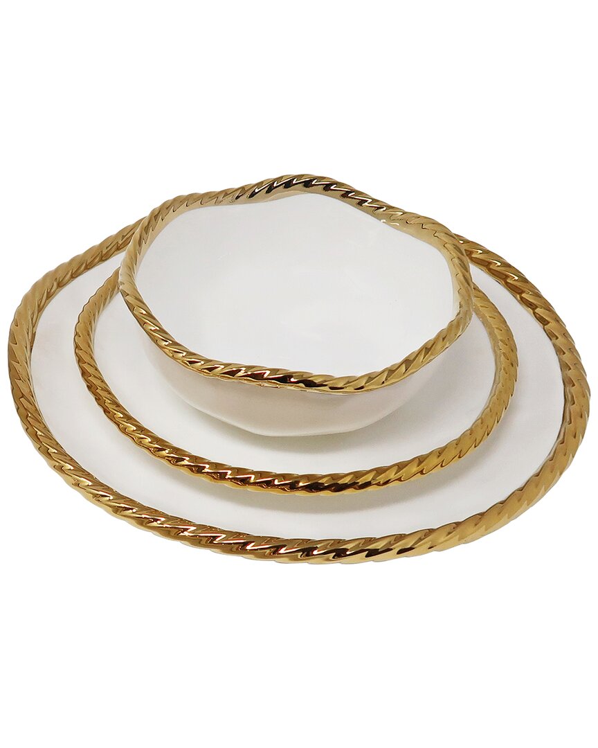 Vivience Set Of 4 Dinner Plates In White