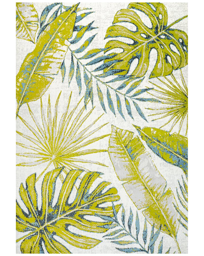 Shop Jonathan Y Monstera Tropical Leaves Rug In Ivory