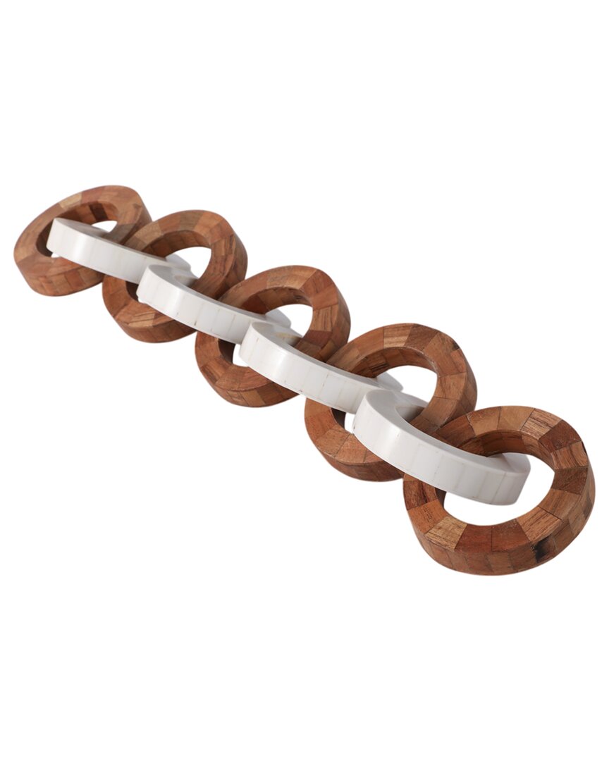 Sagebrook Home 23x4 Wood And Resin Chain In Multi