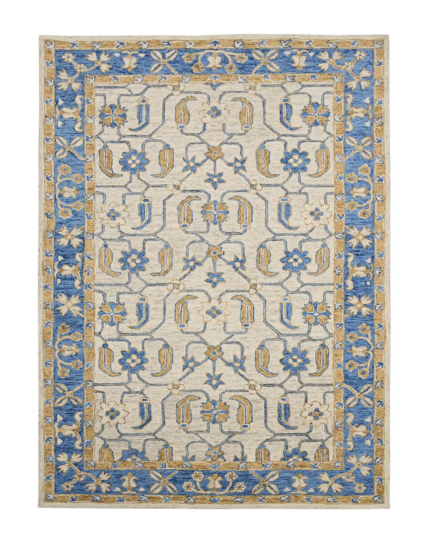 Shop Ar Rugs Silvejo Milan Traditional Hand-hooked Wool Rug In Blue