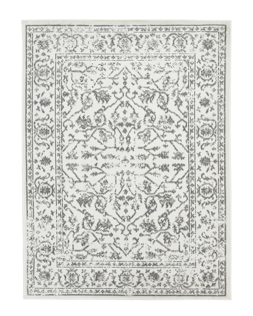 Ar Rugs Alpine Fany Bordered Runner Rug In Gray