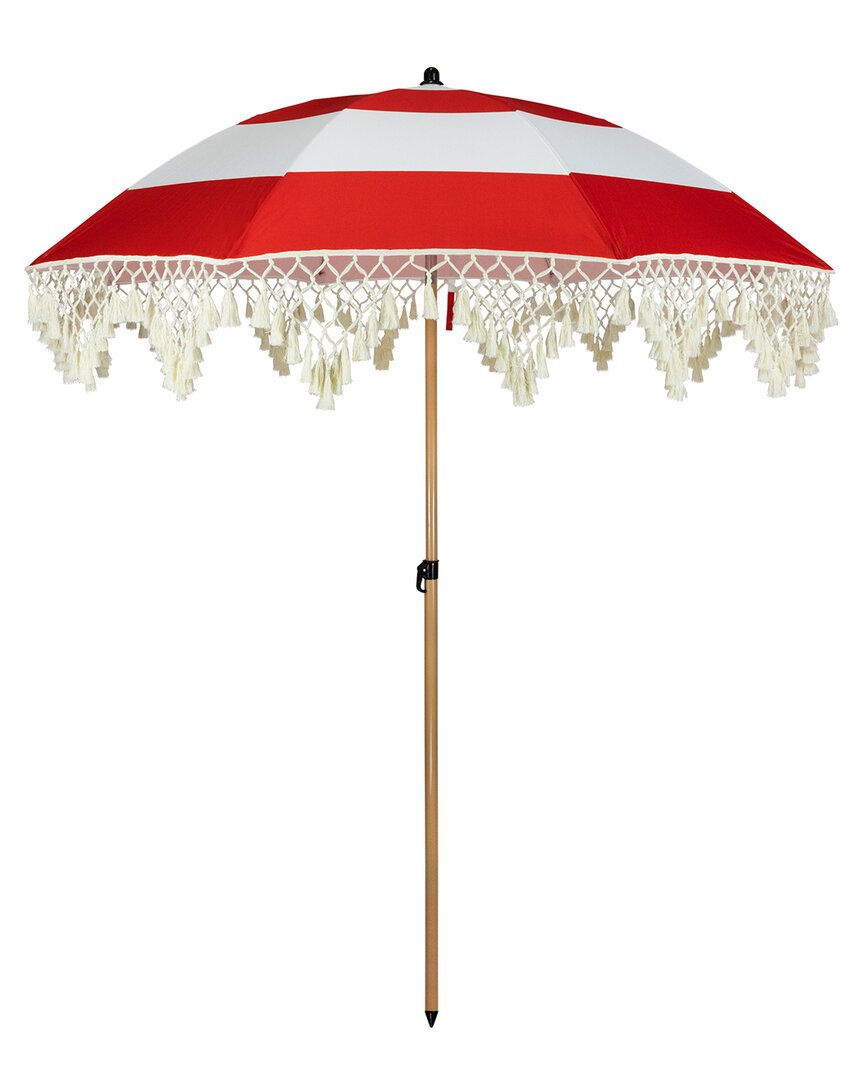 Northlight Striped Outdoor Beach Market Umbrella With Tilt