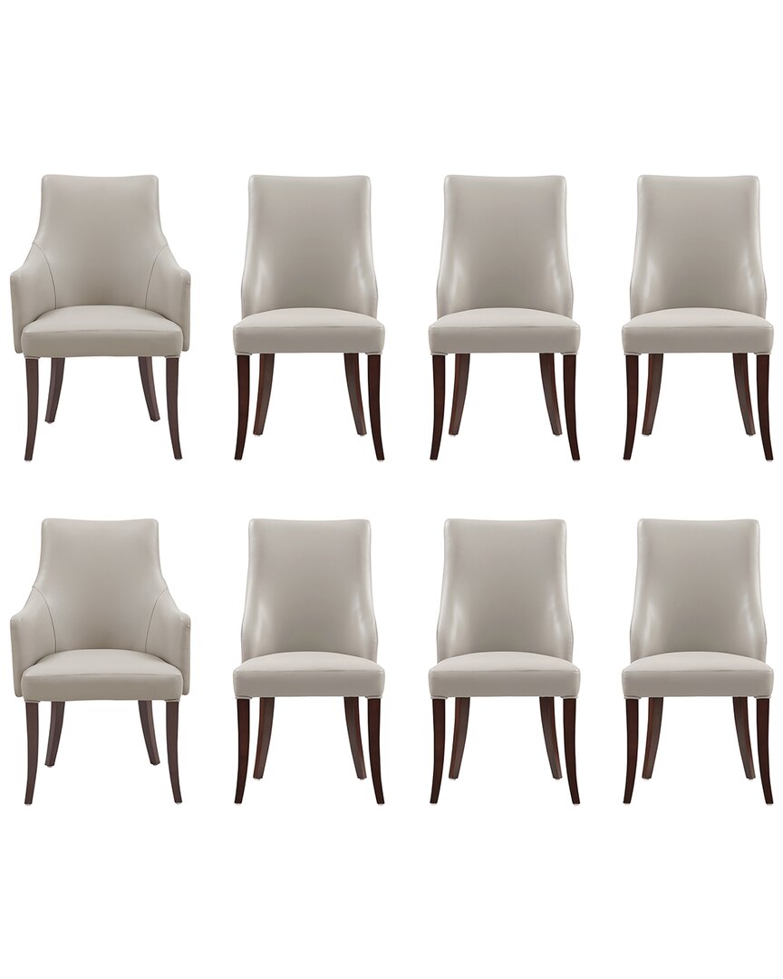 Manhattan Comfort 8-piece Connie Light Grey Leathe In Gray