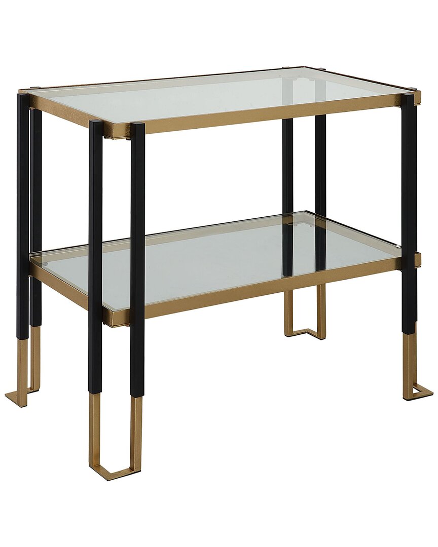 Uttermost Kentmore Glass Side Table In Black