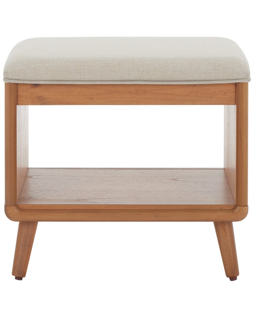 Safavieh Solo Open Shelf Bench With Cushion In White