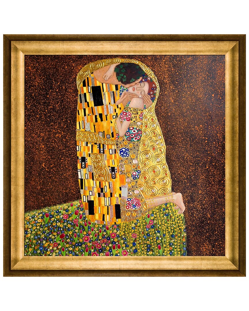 La Pastiche The Kiss, Full View Luxury Framed Art Print In Multicolor