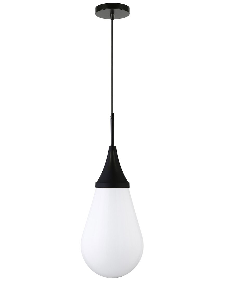 Abraham + Ivy Ambrose 8.63in Pendant With Glass Shade In Black
