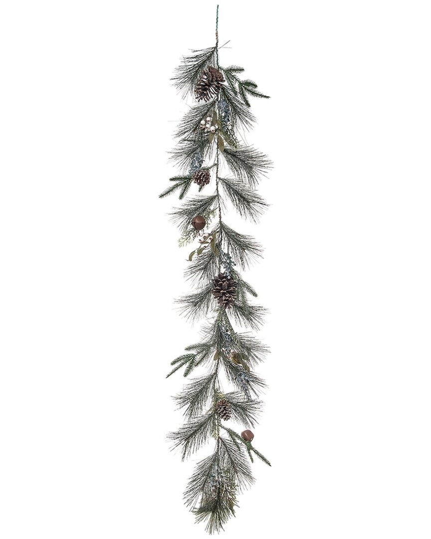 Transpac Artificial 60in Christmas Mixed Greenery Garland With Rustic Bells