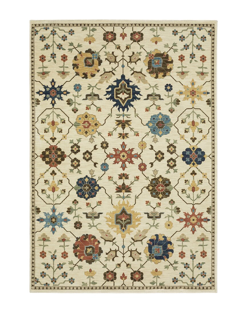 Stylehaven Fostoria Bohemian Oriental Fringed Edge Area Rug In Ivory