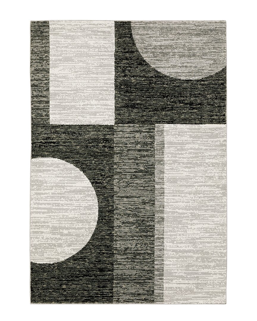 Stylehaven Serene Contemporary Geometric Area Rug In Charcoal