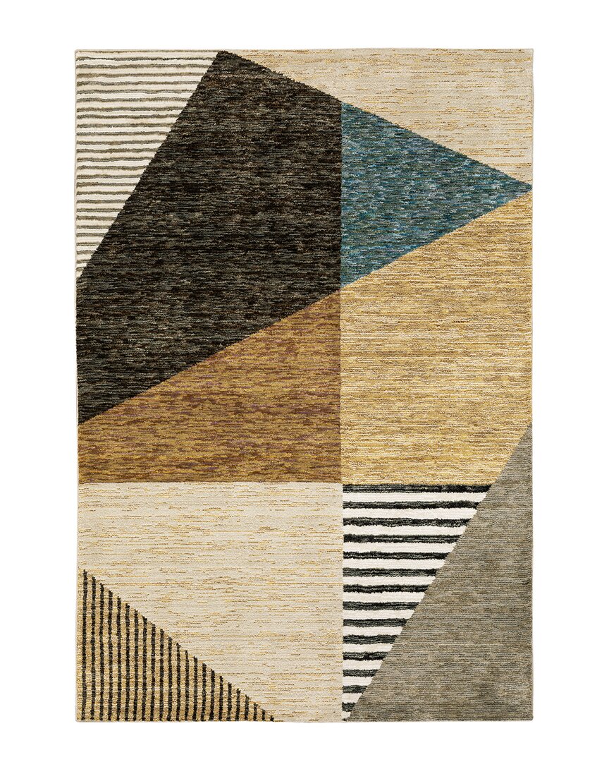 Shop Stylehaven Serene Contemporary Geometric Area Rug In Gold