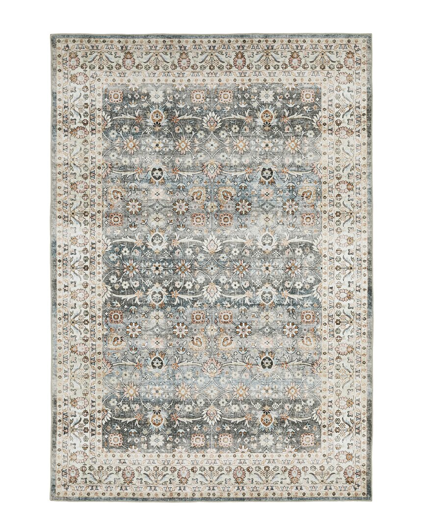 Shop Stylehaven Stellar Vintage Bordered Traditional Washable Area Rug In Grey