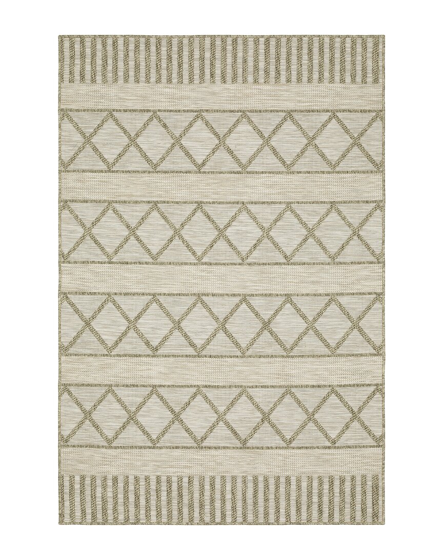Stylehaven Tropic Geometric Stripes Ultimate Performance Area Rug In Tan