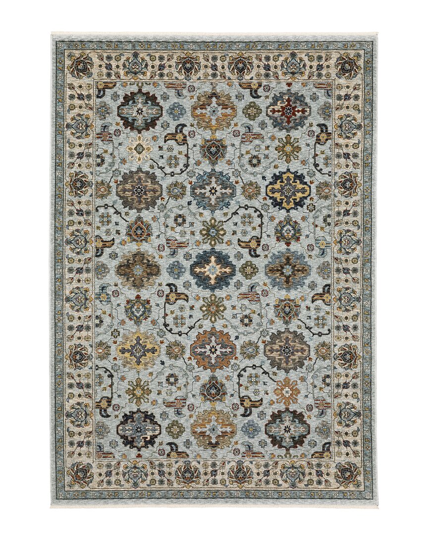 Stylehaven Arlington Oriental Medallion Fringe Edge Area Rug In Blue