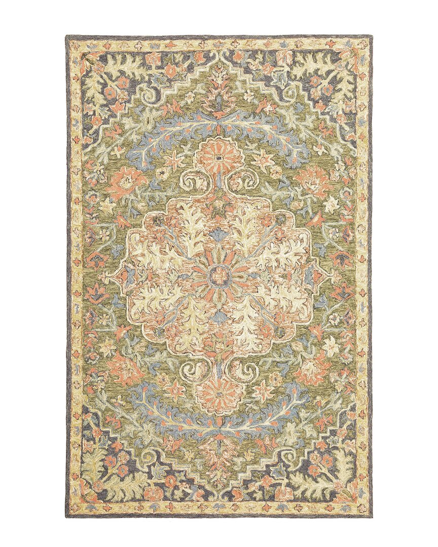 Stylehaven Artistry Bohemian Hand-crafted Wool Area Rug In Green