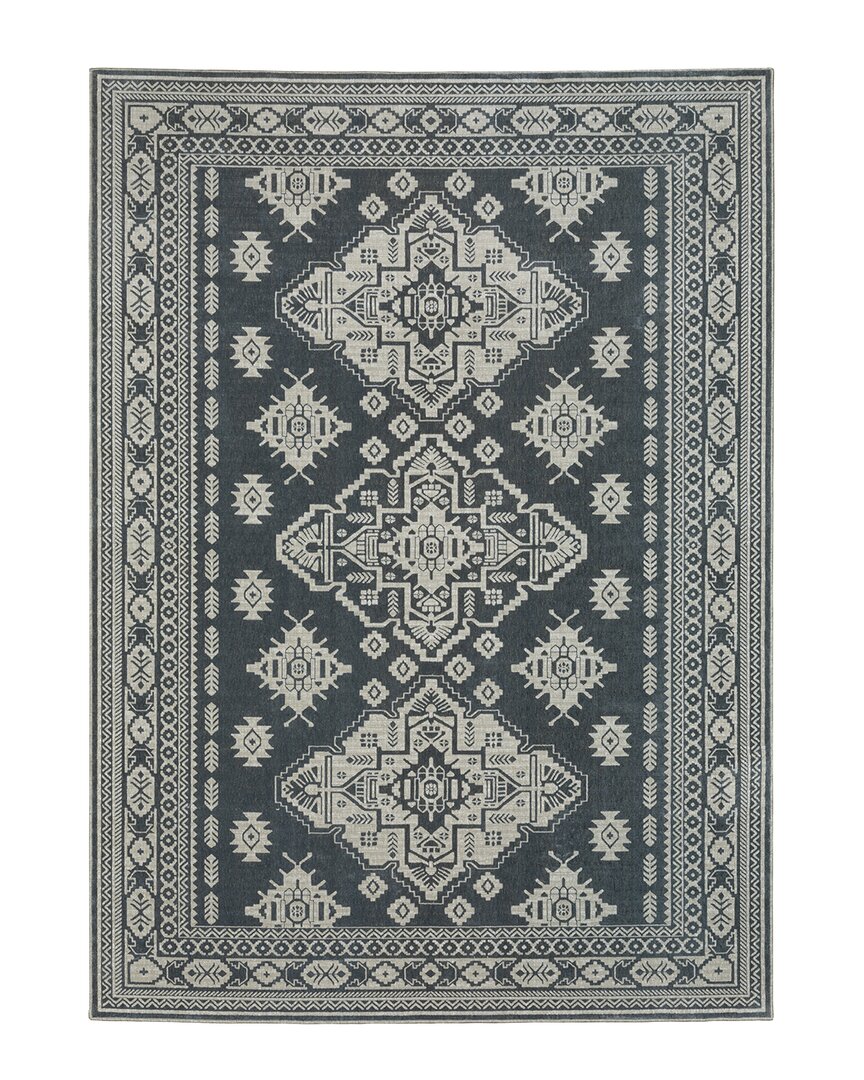 Stylehaven Irondale Two-tone Triple Medallions Area Rug In Blue