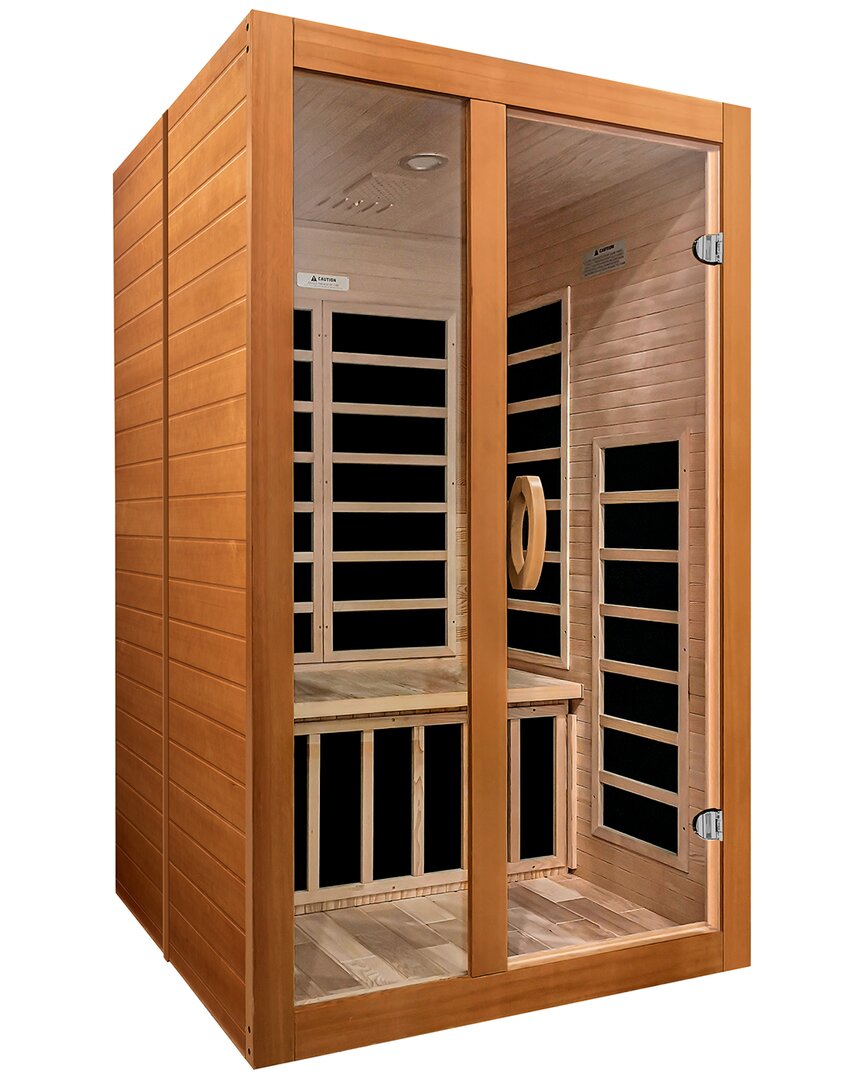 Dynamic Saunas Santiago Elite 2-person Ultra Low Emf (under 3mg) Far Infrared  Sauna Natural In Brown