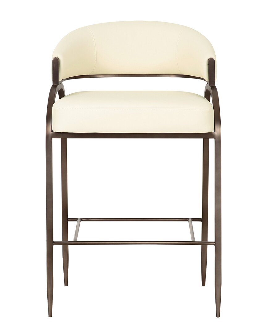Tov Furniture Tatum Performance Vegan Leather Counter Stool In Cream