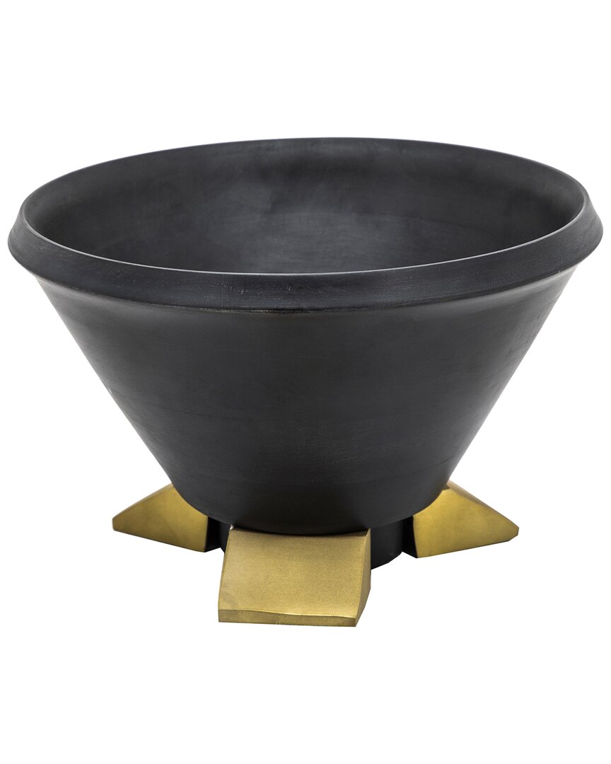 Sagebrook Home 12in Wooden Bowl With Metal Legs In Black