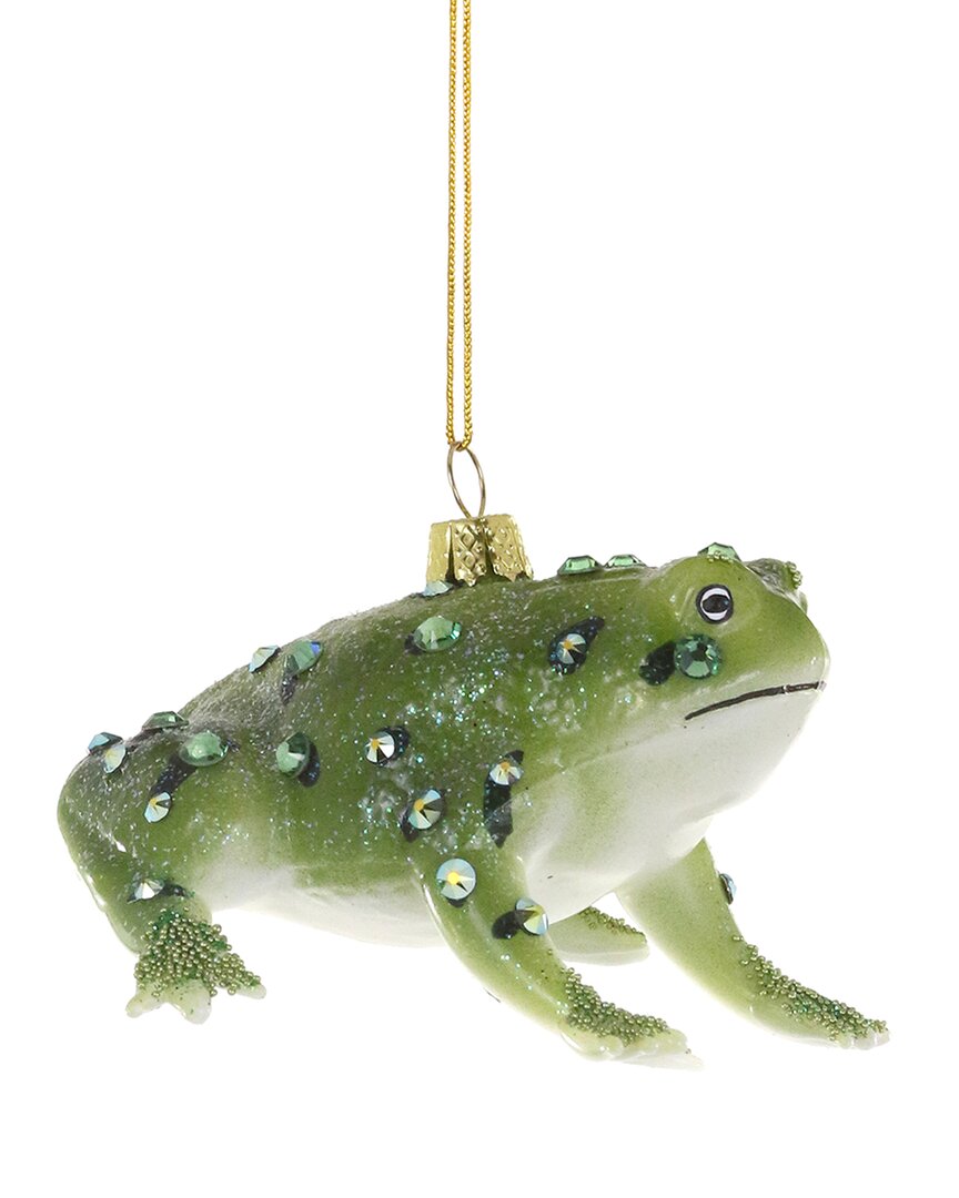 Cody Foster & Co. Meadowlands Frog Ornament In Green