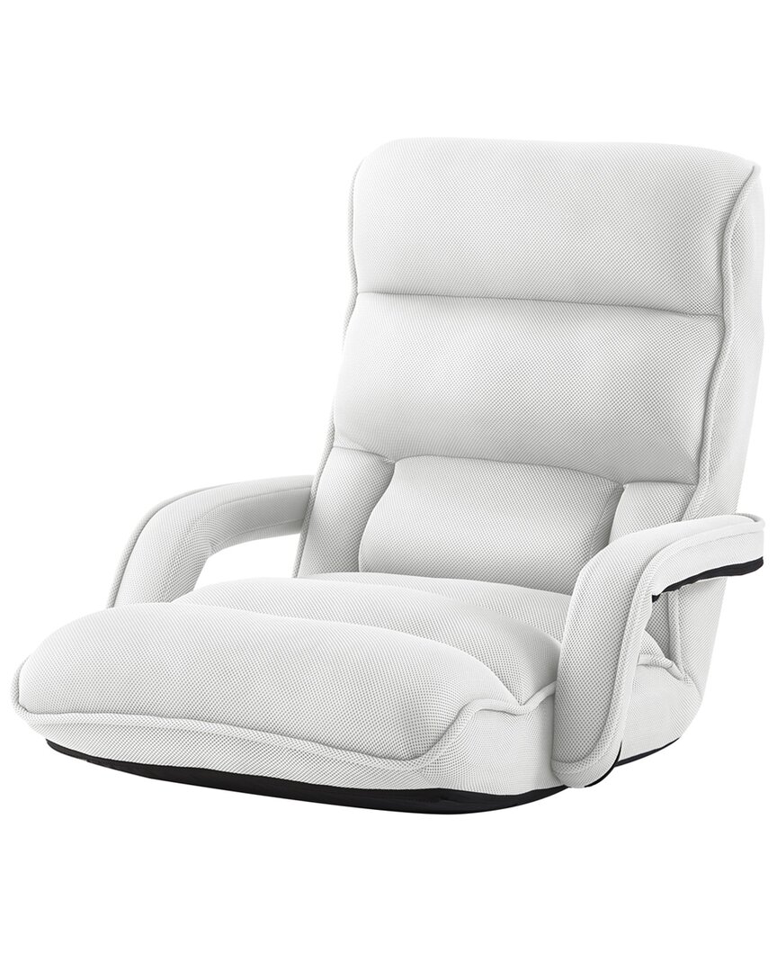 Loungie Neela Adjustable Recliner/floor Chair In White
