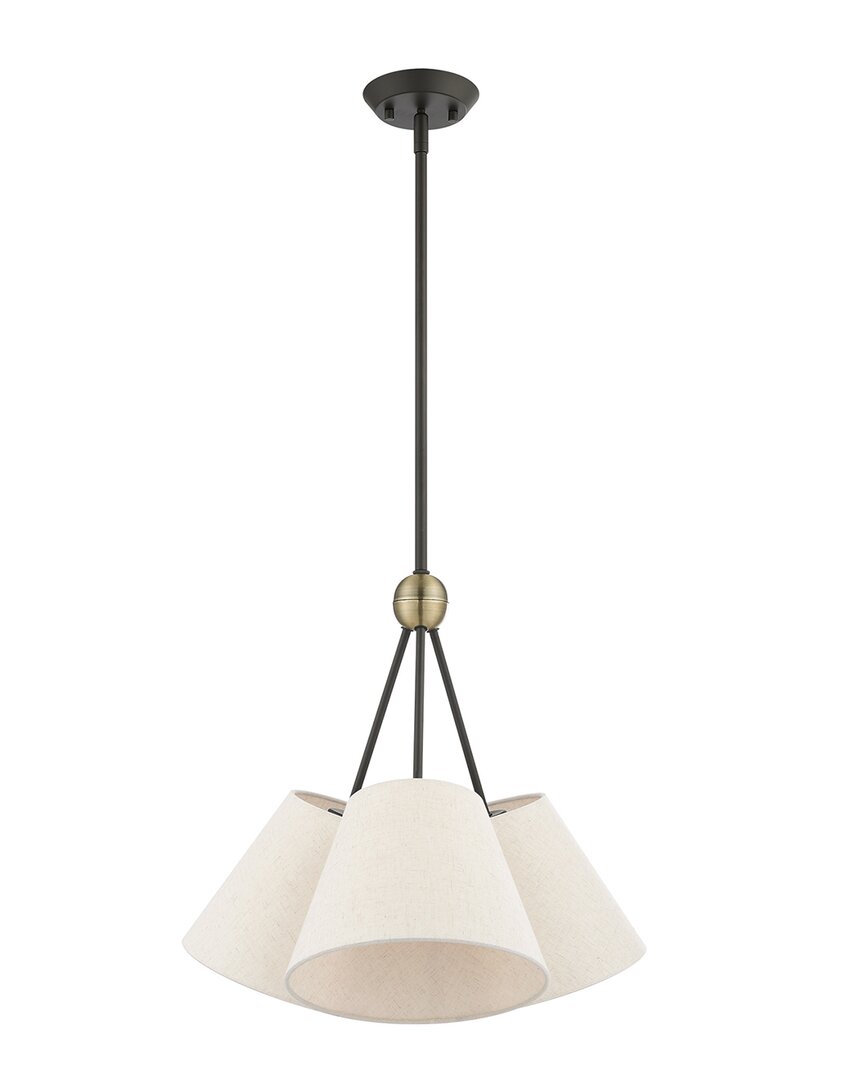 Livex Lighting 3-light Bronze With Antique Brass Accents Chandelier