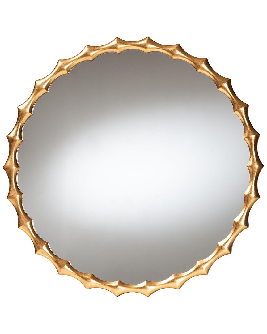 Baxton Studio Everette Antique Goldleaf Bamboo-border Accent Wall Mirror