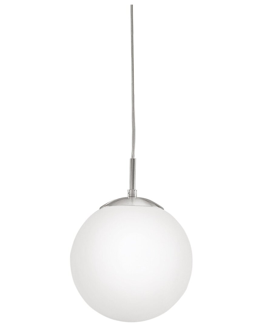 Eglo Rondo 1 Light Pendant With Matte Nickel Finish & Opal Glass