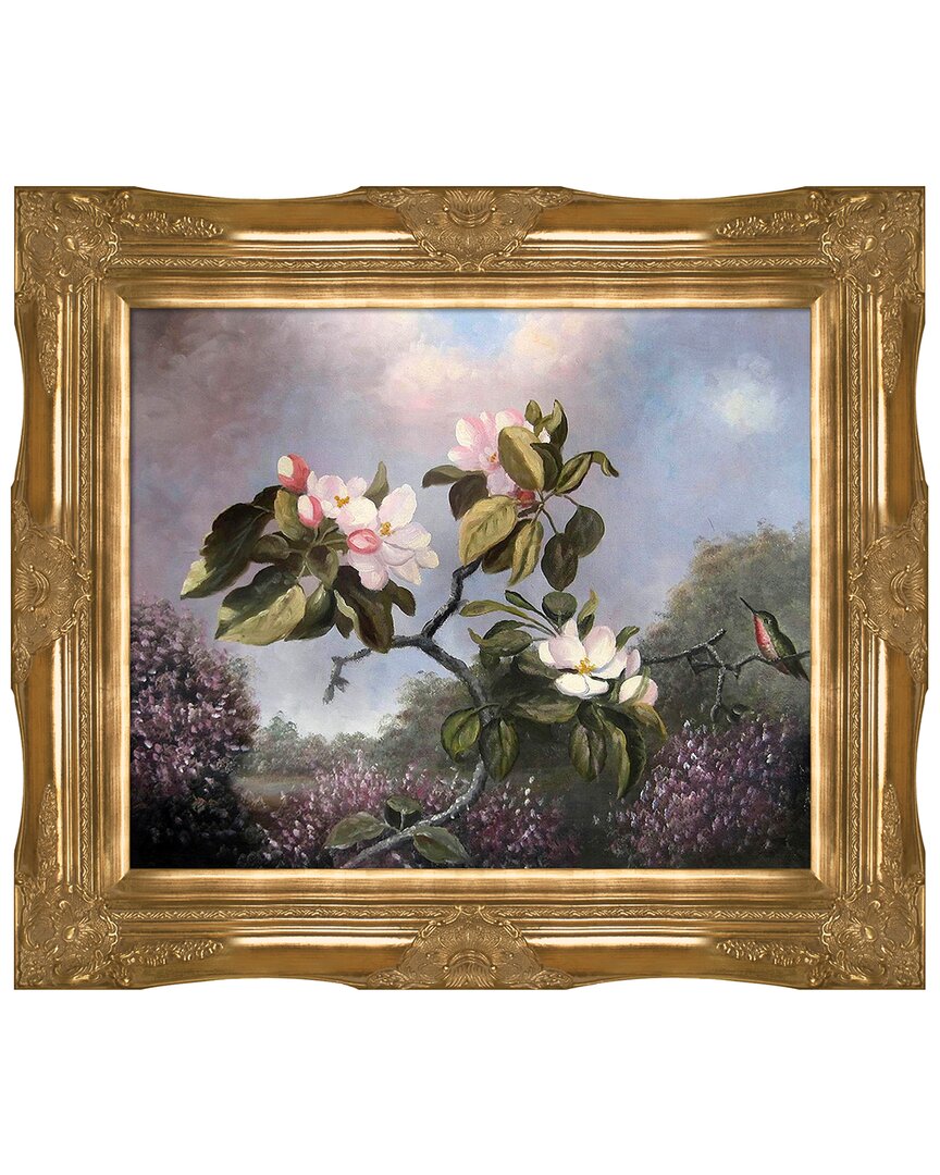 Overstock Art La Pastiche Apple Blossoms & Hummingbird Framed Wall Art By Martin Johnson Heade In Multicolor