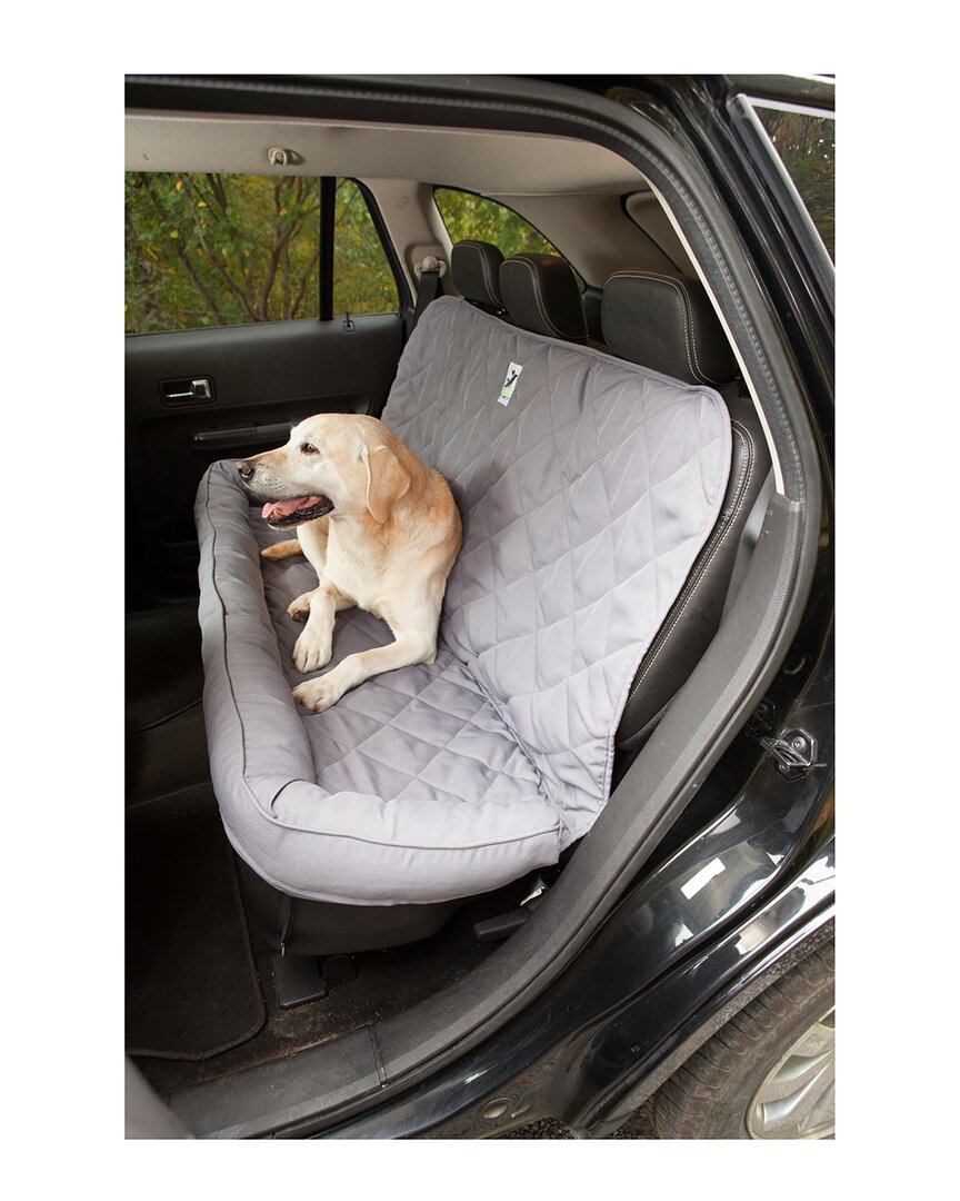 3 Dog Pet Supply Quilted Back Seat Protector W/ Bolster In Grey