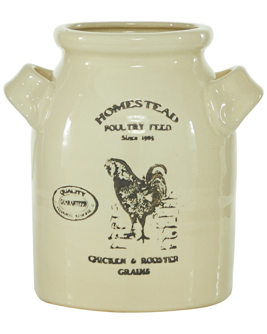 Peyton Lane Beige Ceramic Farmhouse Vase