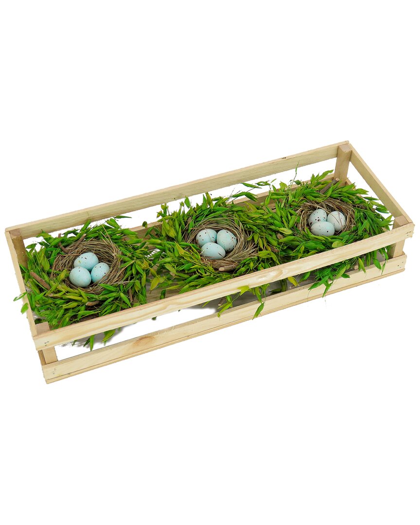National Tree Company 17in Triple Nest Centerpiece In Green