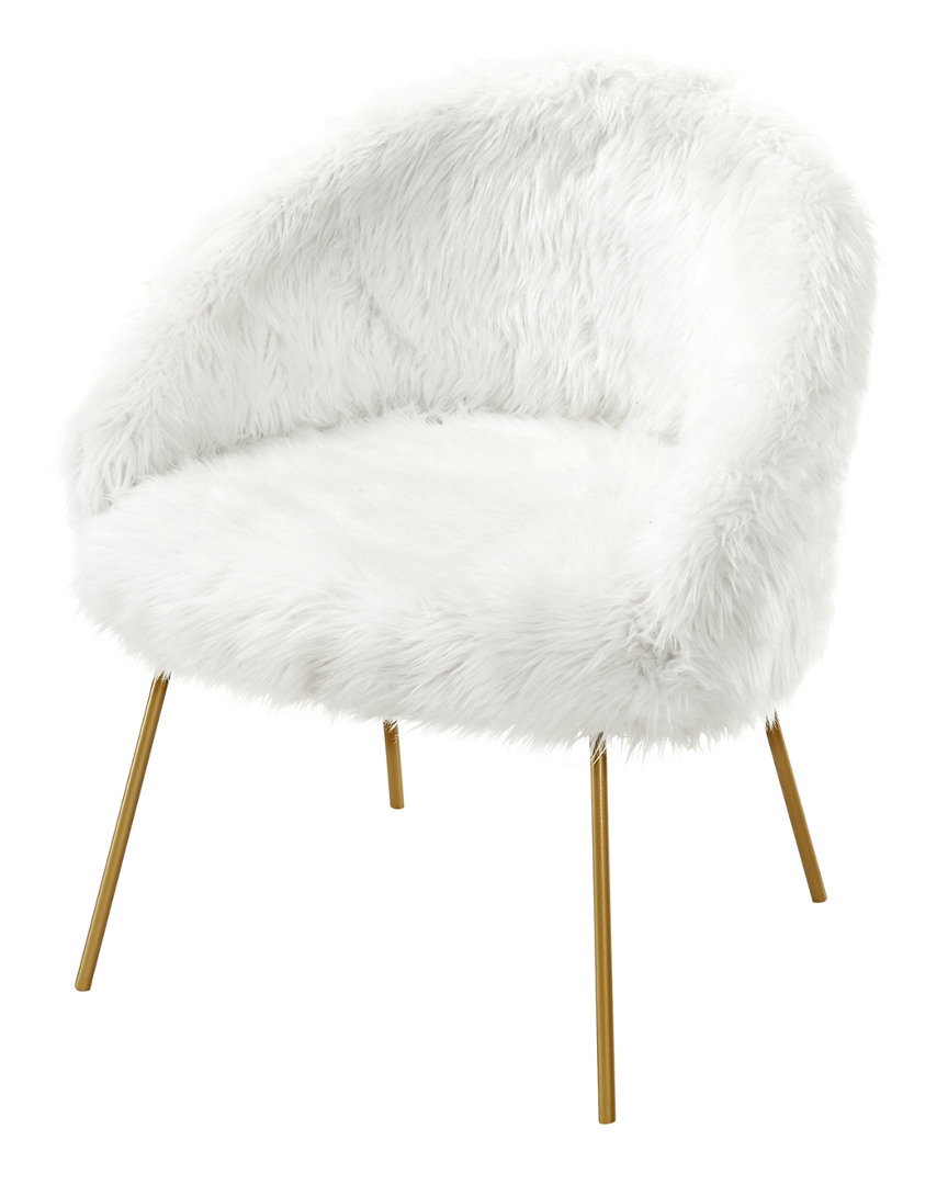 Inspired Home Dnu  Pamela Accent Chair In White