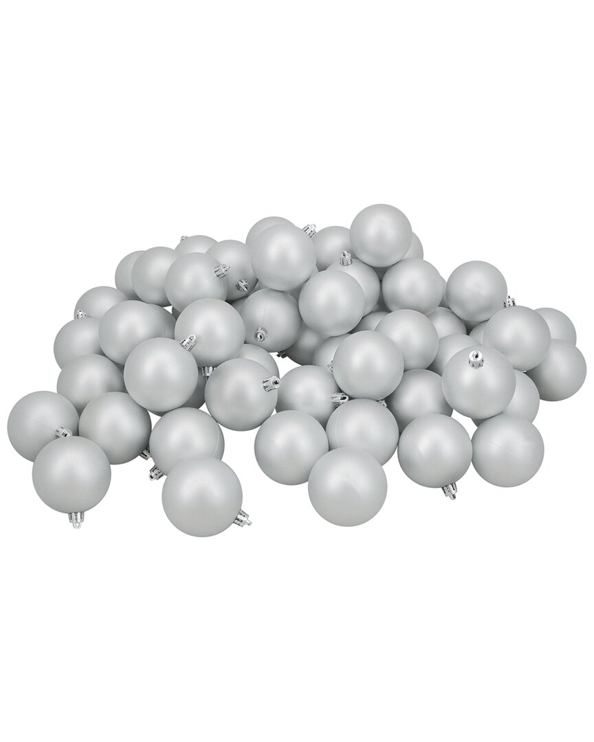 Shop Northern Lights Northlight 60ct Silver Shatterproof Matte Christmas Ball Ornaments 2.5in (60mm)