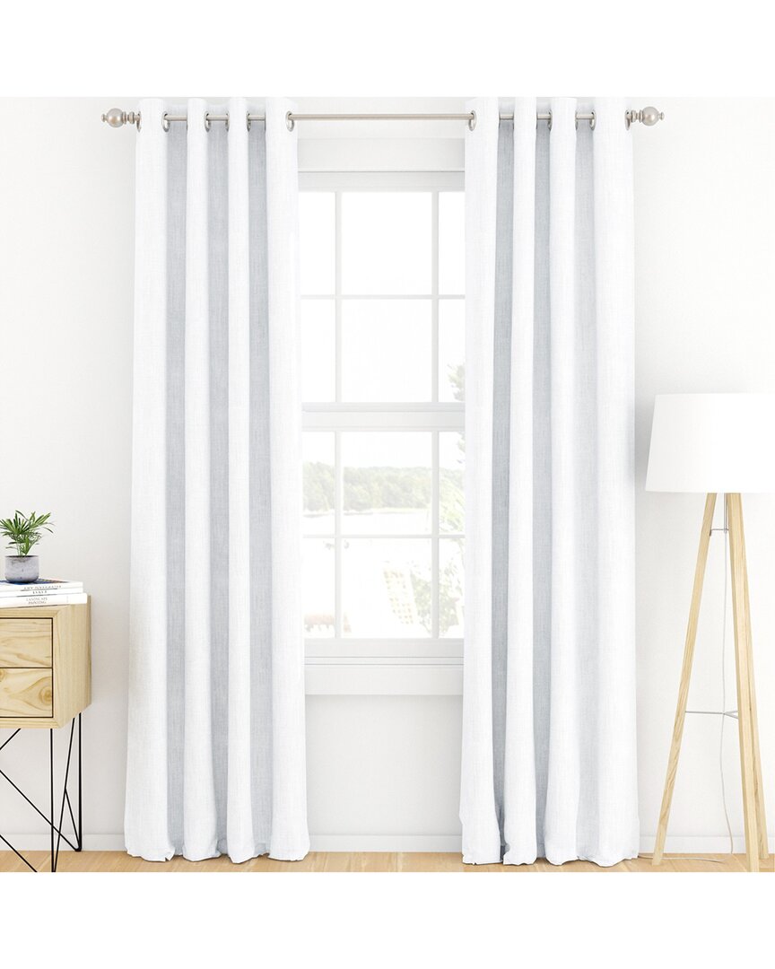 Home Collection Set Of 2 Black Out Thermal-insulated Grommet Curtain Panels In White