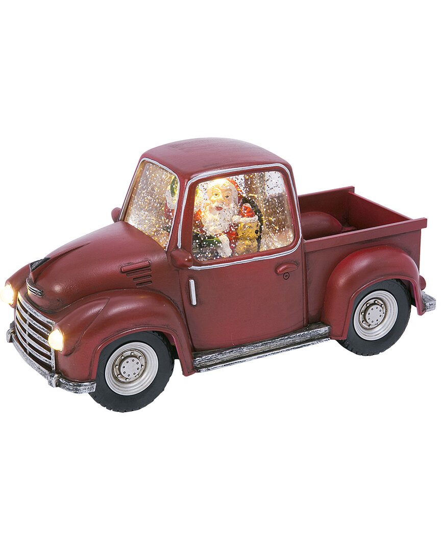 Gerson International 8.75-inch Long Battery-operated Water Globe Truck In Red