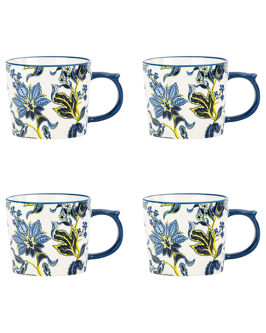 10 Strawberry Street Set Of 4 Madison Mugs In Blue