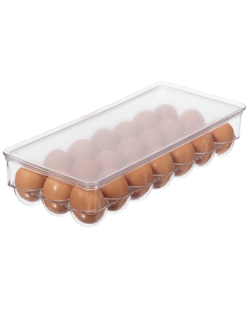 Oggi 21 Egg Tray Stackable Covered Egg Holder In Transparent