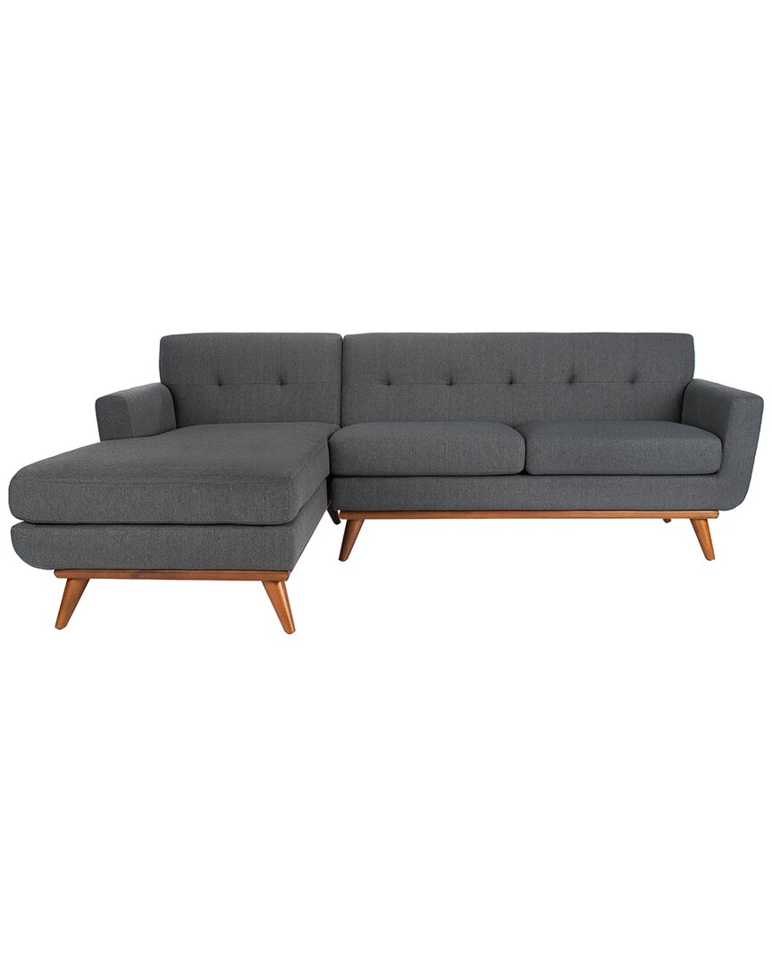 Safavieh Couture Opal Linen Tufted Sectional Sofa In Slate