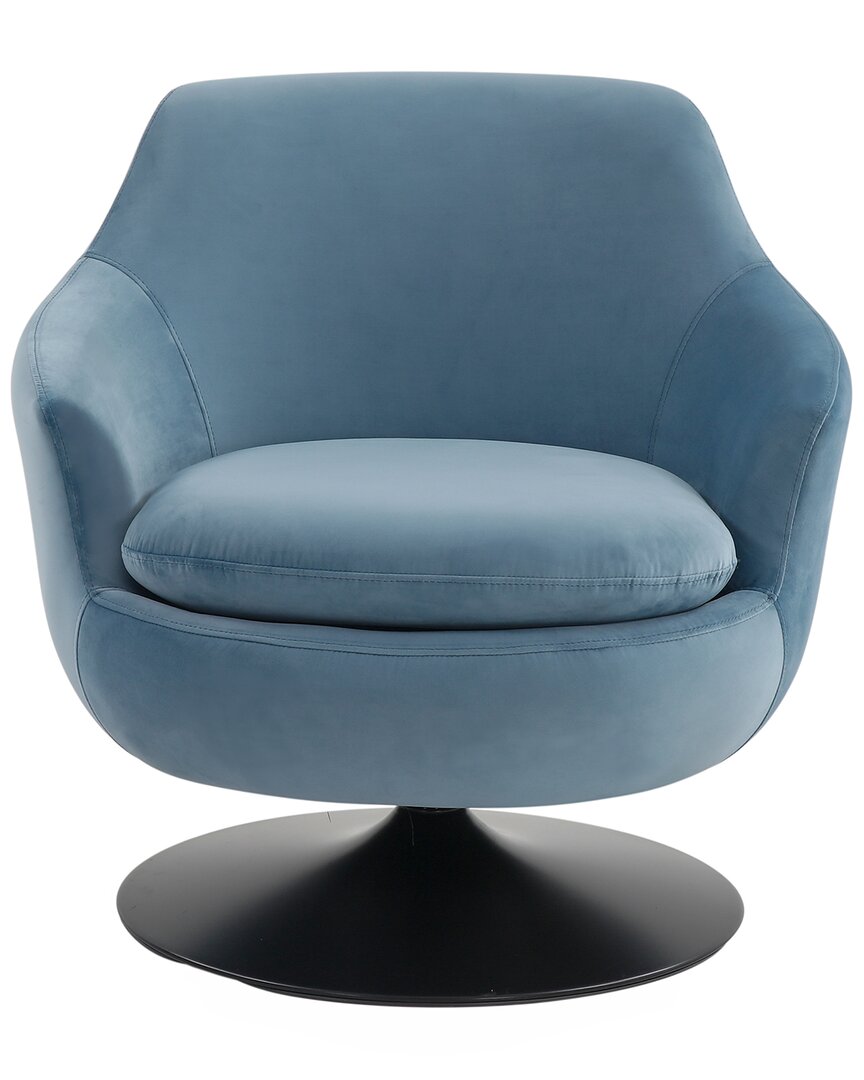 Safavieh Couture Citrine Velvet Swivel Accent Chair In Blue