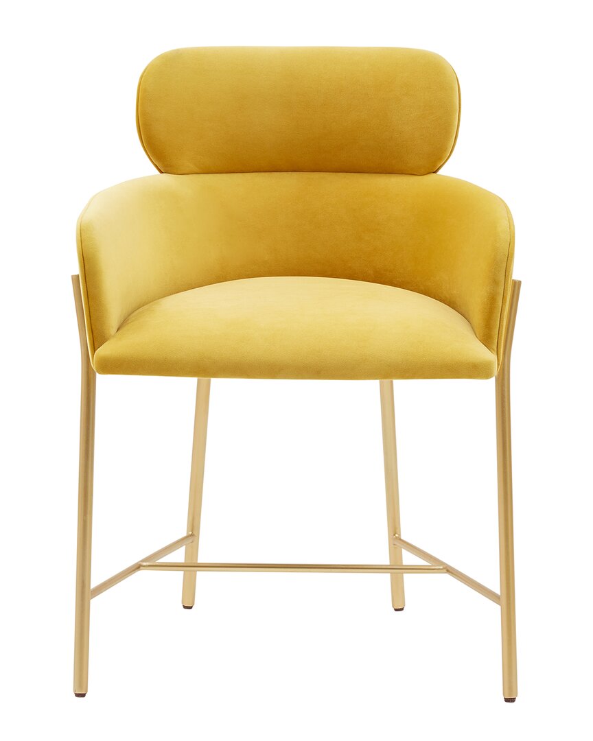 Safavieh Couture Charlize Velvet Dining Chair In Yellow
