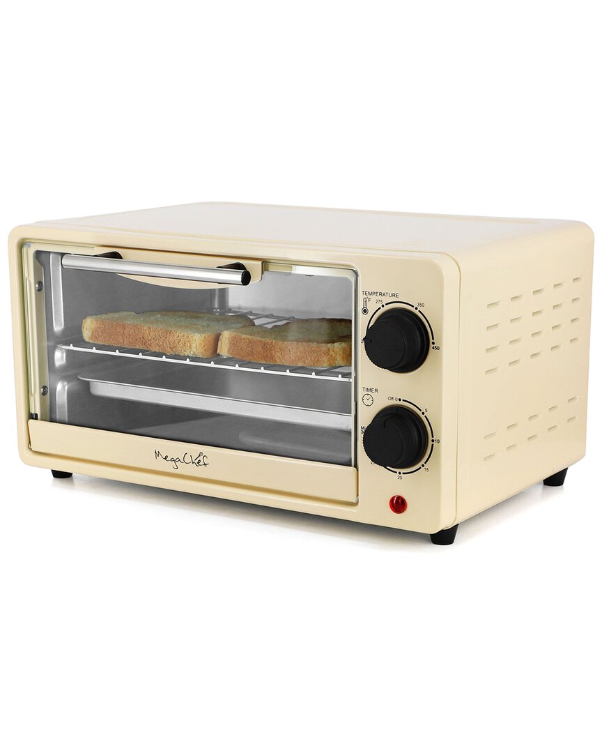 Megachef 9qt Cream Electric Counter Top Toaster Oven In White