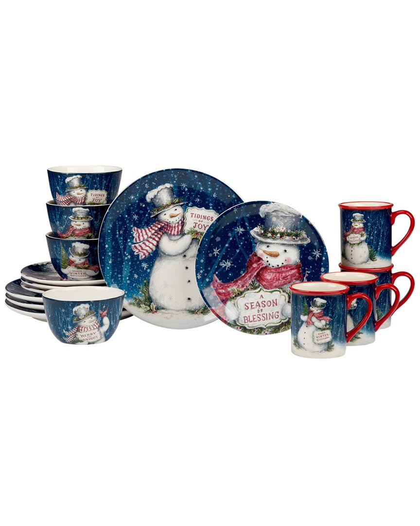 Certified International Snowman Greetings 16pc Dinnerware Set
