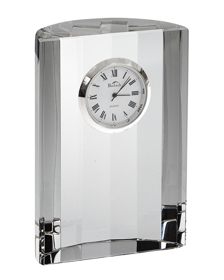Badash Crystal Half Moon Crystal Clock In Clear