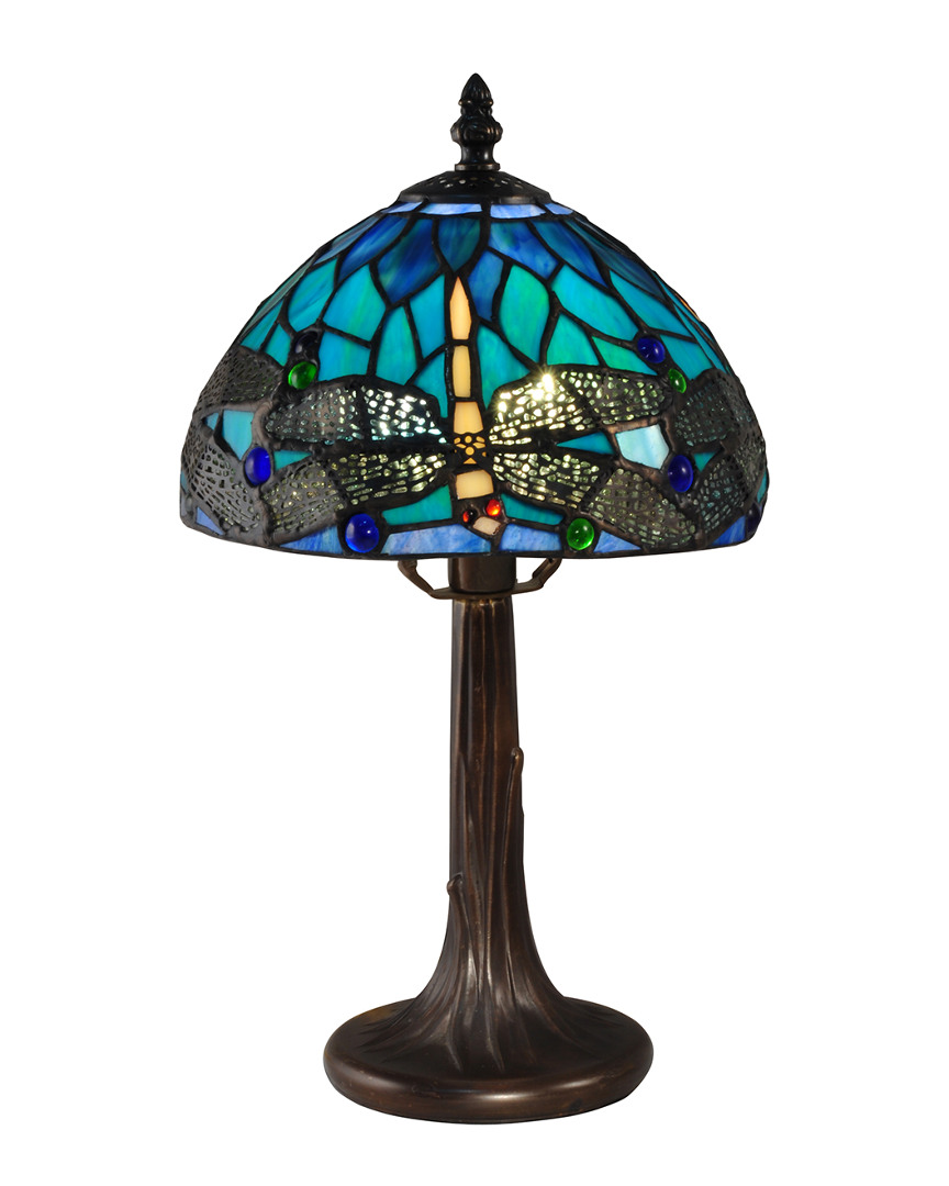 Shop Dale Tiffany Classic Dragonfly Accent Table Lamp In Multi