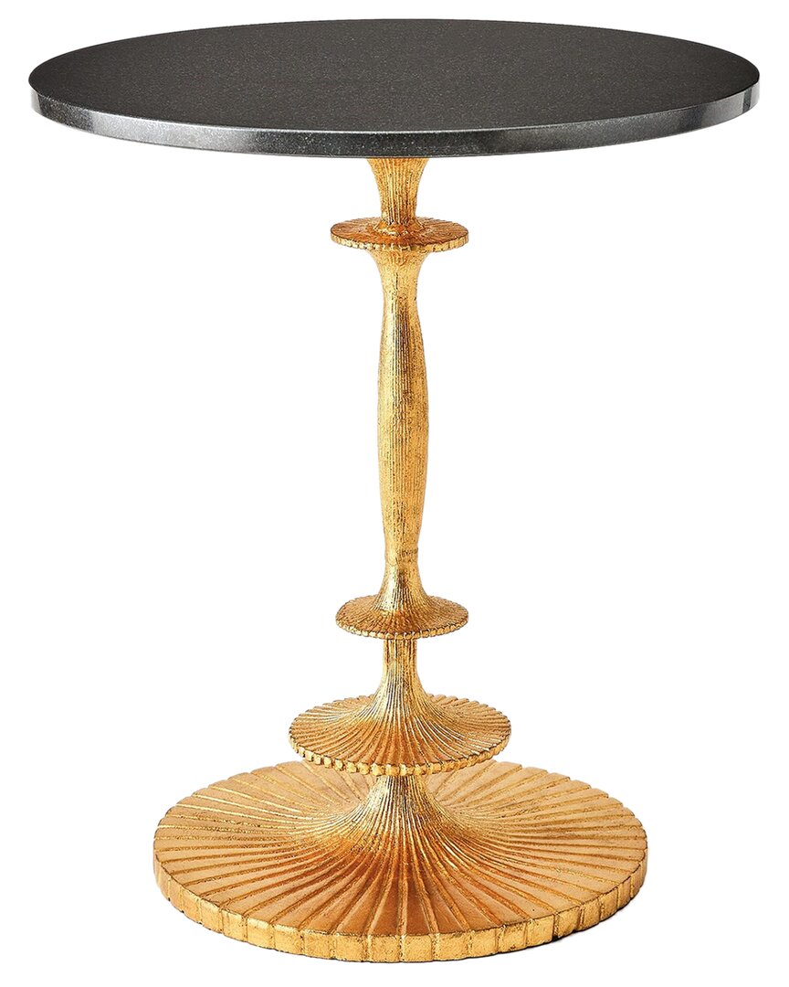 Global Views Fluted Side Table In Gold