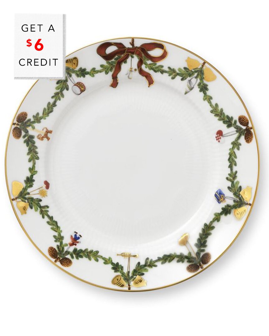 Royal Copenhagen Star Fluted Christmas Dessert Plate With $6 Credit