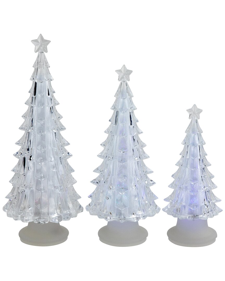 Northlight Led Lighted Color Changing Acrylic Christmas Tree Figurine In Clear
